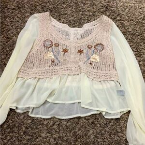 SHEIN knitted mesh clear top